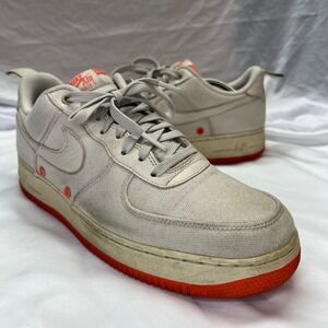 Nike Air Force 1 Low Canvas Light Bone Team Orange 579927-001 Mens 11.5